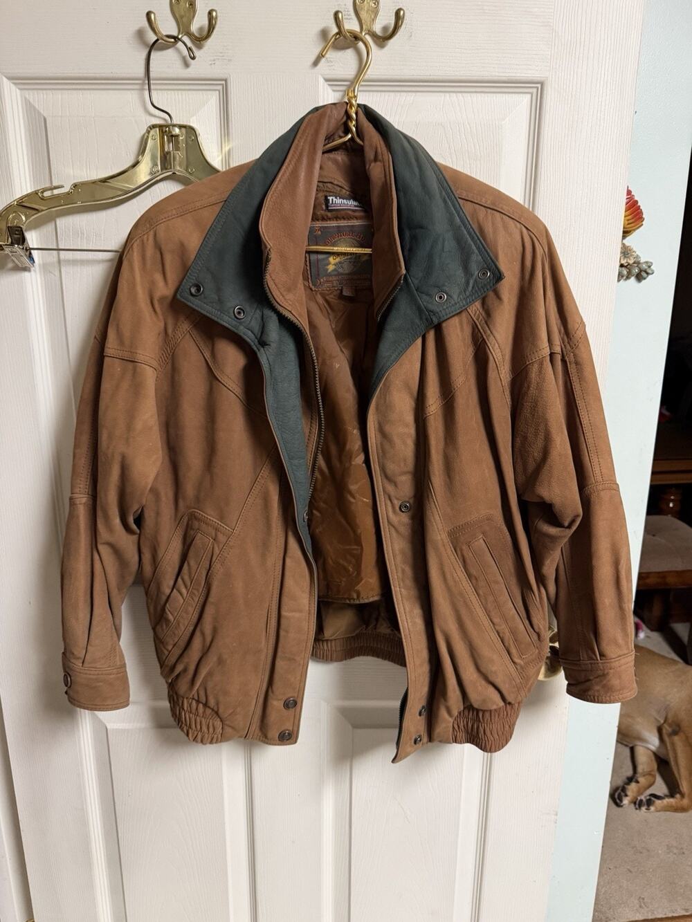 Vnt Wilsons Adventure Bound Jacket Men's Med Leather Bomber Zip-Out Lining 44w